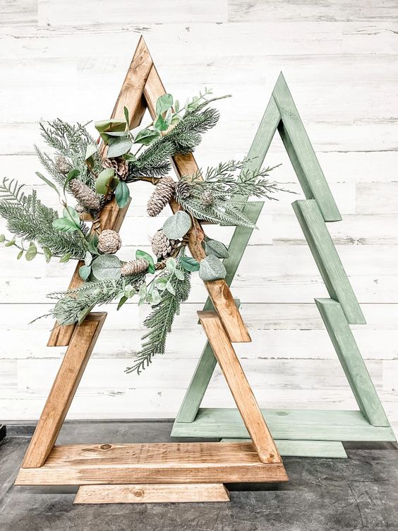 Rustic Wooden Christmas Tree Frames