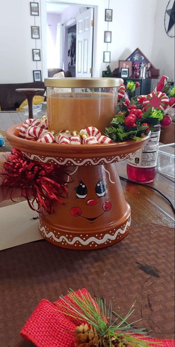 Adorable Gingerbread Clay Pot