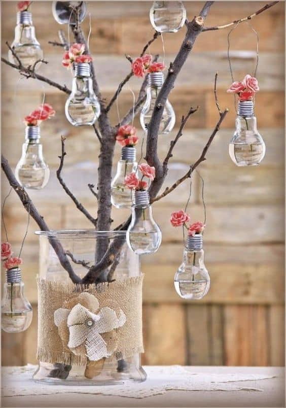 Charming Light Bulb Flower Display