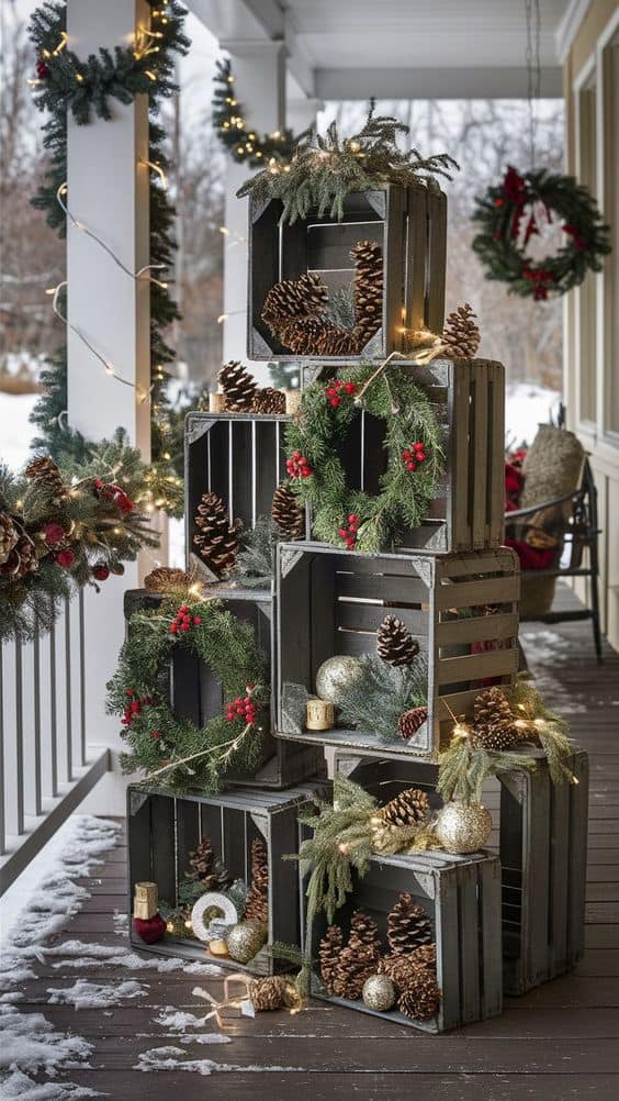 Rustic Crate Christmas Display