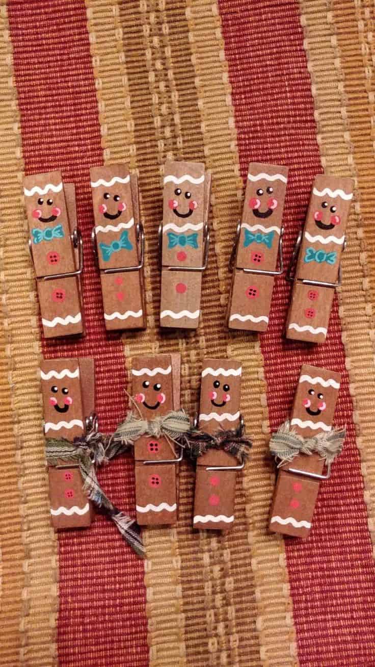 Gingerbread Clothespin Characters