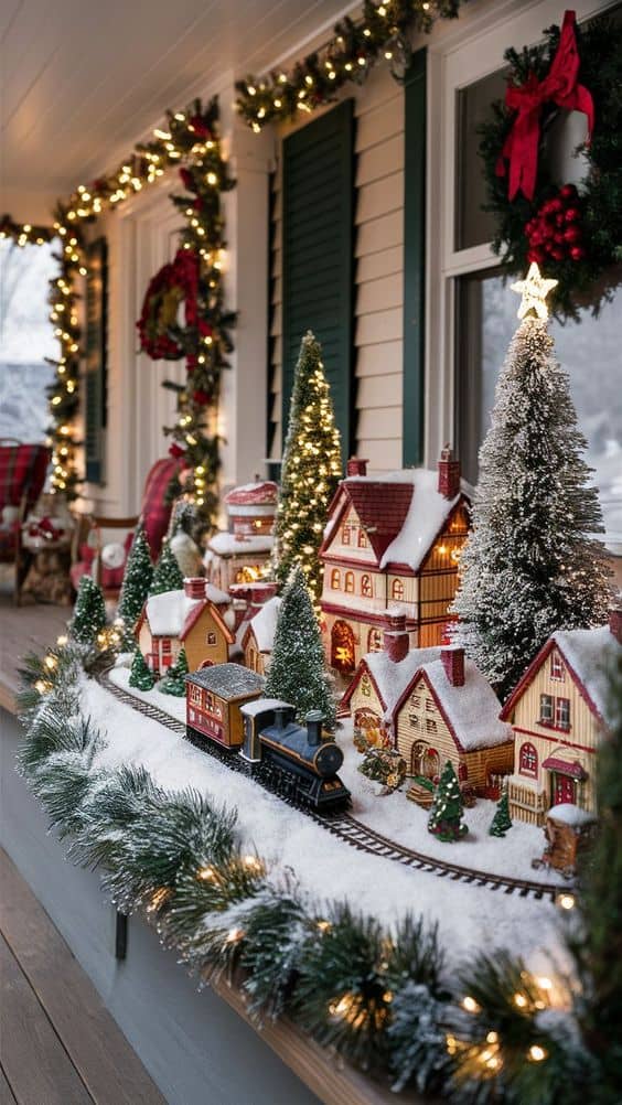 Charming Christmas Village Porch