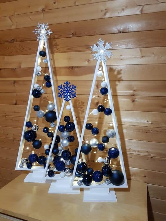 Modern Snowflake Ornament Trees