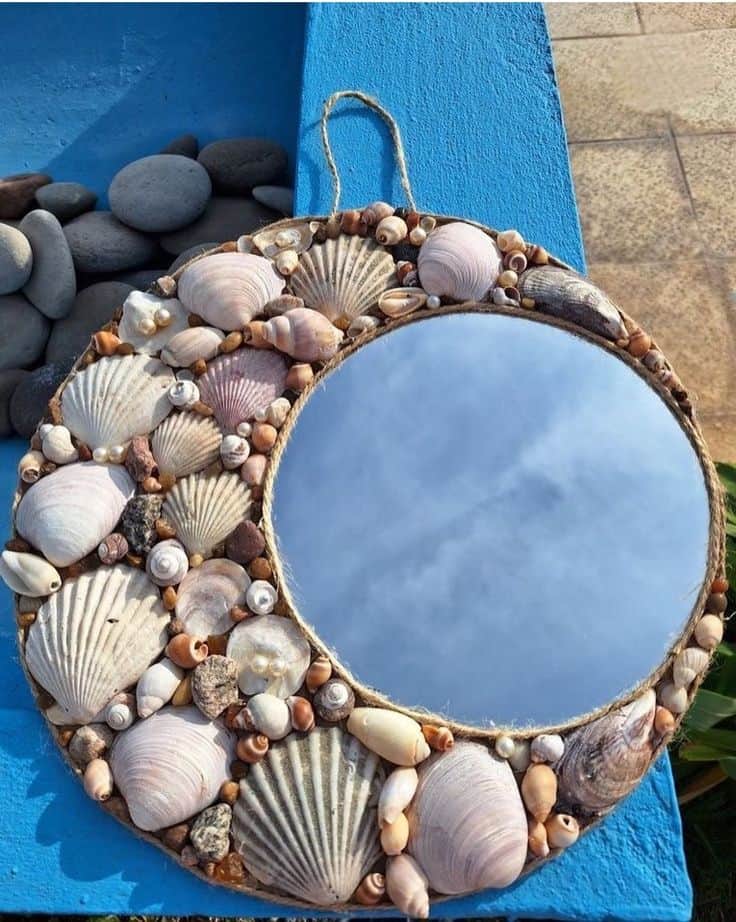 Coastal Seashell Mirror Elegance