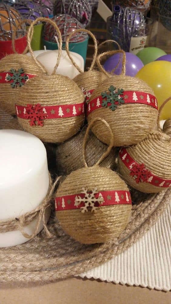 Rustic Twine Wrapped Baubles