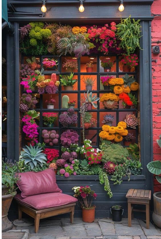 Vibrant Succulent Wall Patio