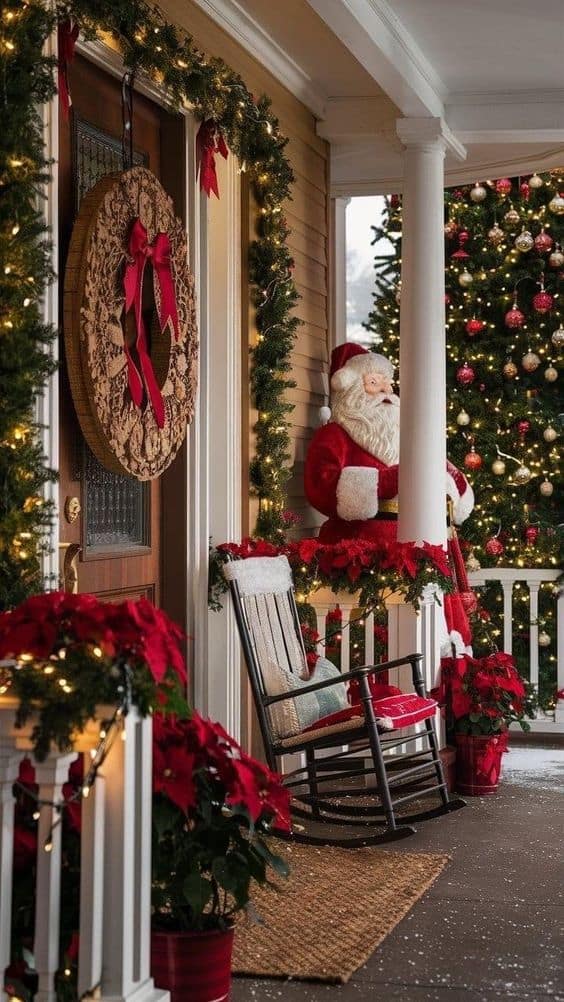 Festive Santa Porch Display