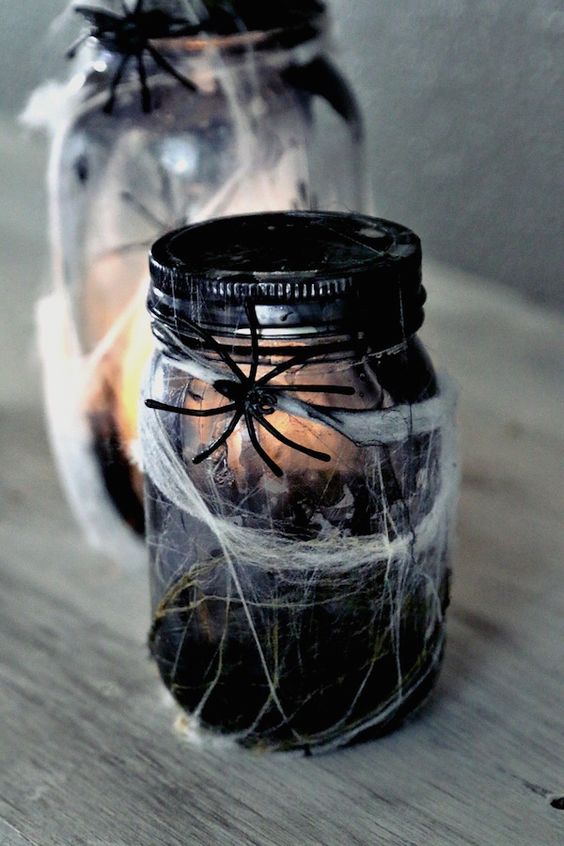 Spooky Spiderweb Lantern Jars