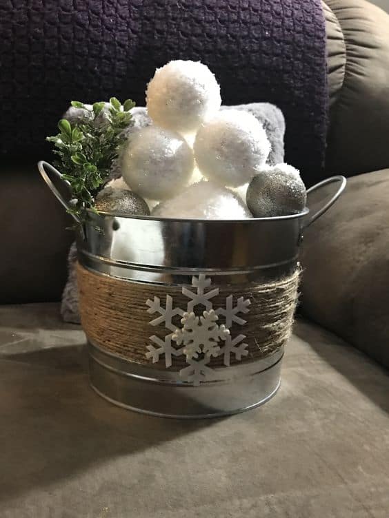 Charming Snowflake Bucket Display