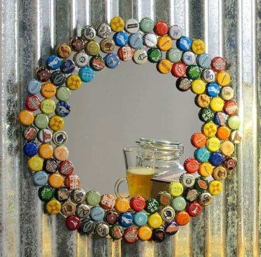 Bottle Cap Mirror Frame