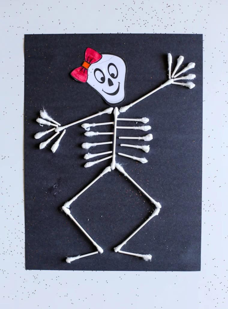 Q-Tip Skeleton Art