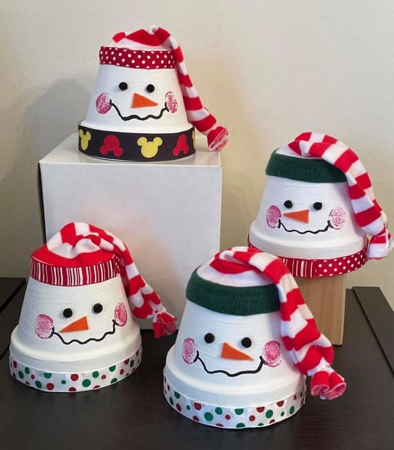 Snowman Clay Pot Delights