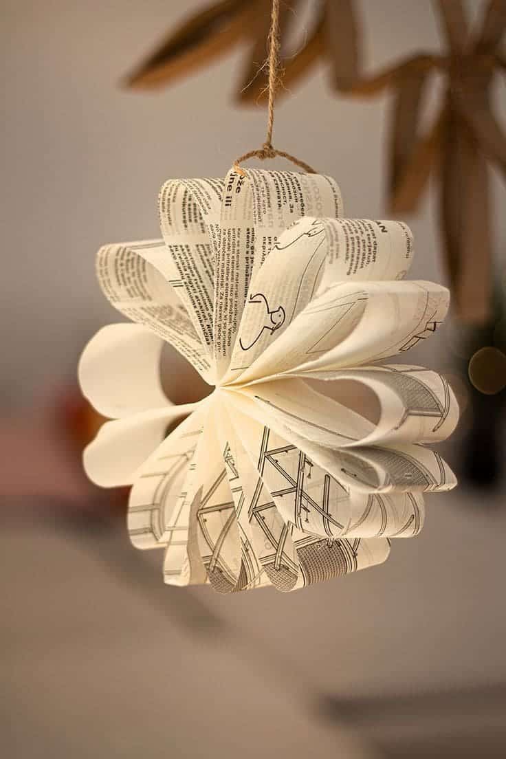 Delicate Book Page Ornament