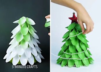 Guide on Making DIY Plastic Spoon Christmas Tree Just Under $30