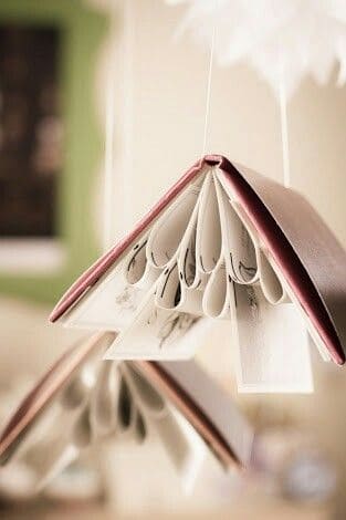 Elegant Hanging Book Ornament