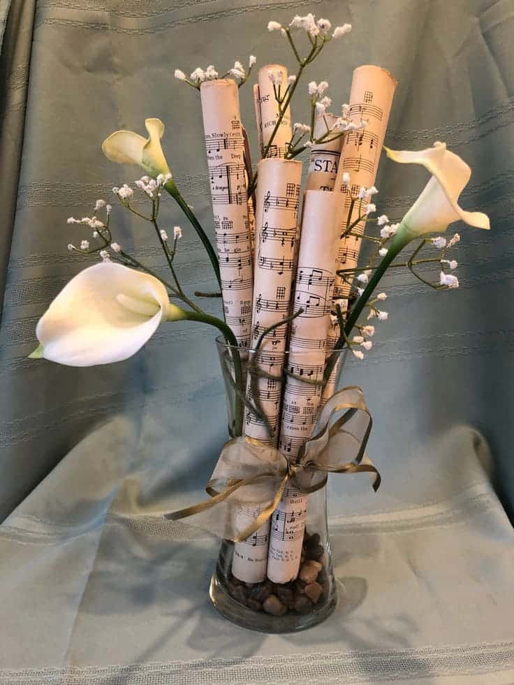 Elegant Sheet Music Vase