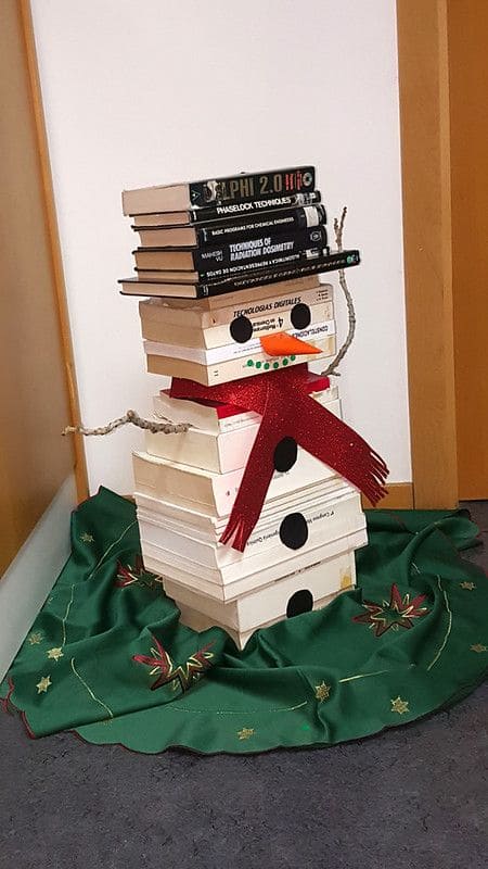 Festive Book Snowman Decor