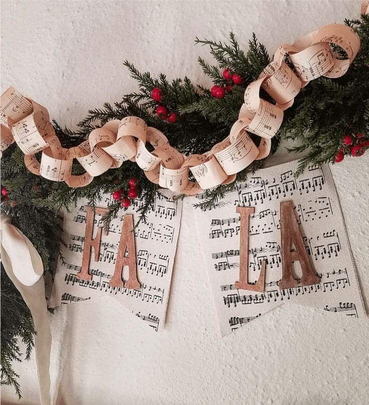 Festive Sheet Music Garland