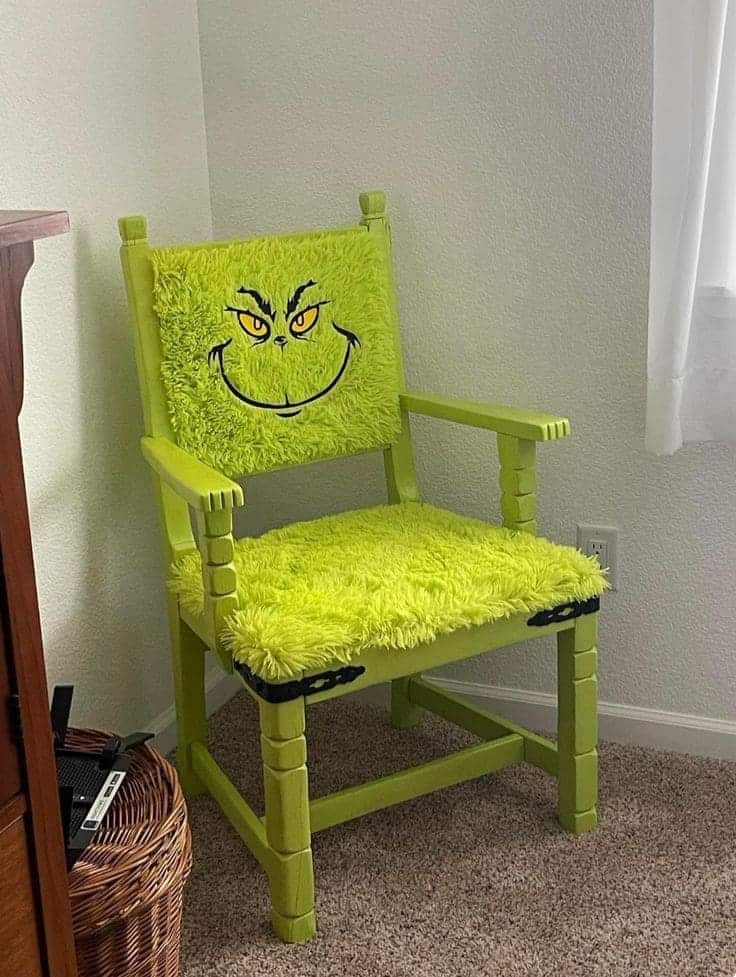 Fuzzy Grinch Chair Delight