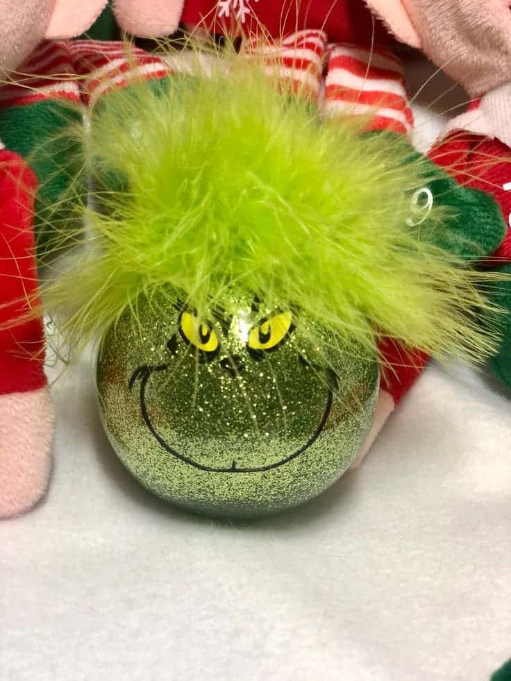 Glittery Grinch Ornament Craft