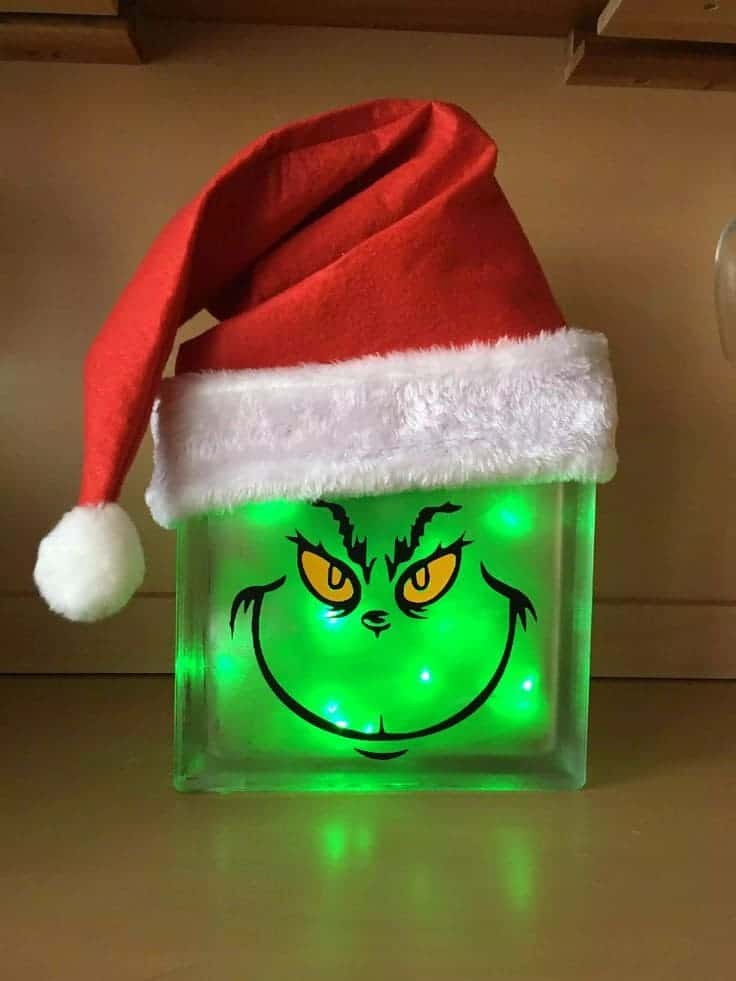 Glowing Grinch Holiday Block