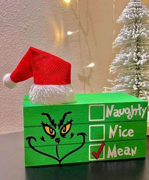 Grinch Naughty Checklist Block