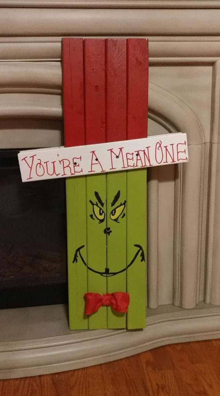 Grinch Wooden Pallet Sign