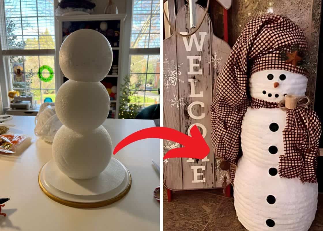 How to Make a Cozy Rustic Snowman from Styrofoam Balls: A Simple Winter DIY