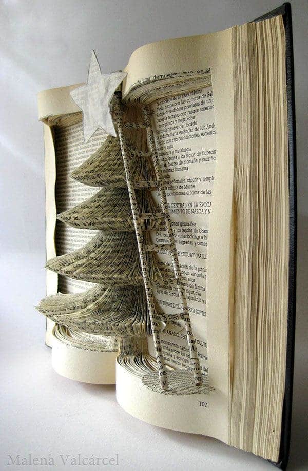 Intricate Folded Book Tree