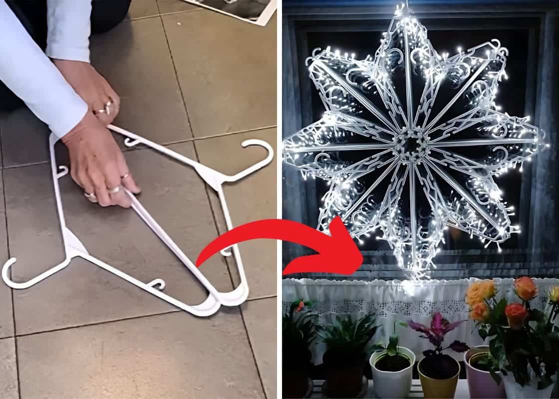 4 Steps to Turn Plastic Hangers into a Stunning DIY Snowflake Decoration