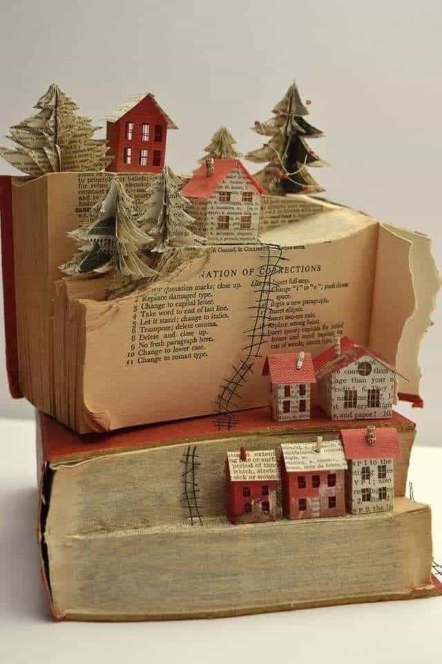 Whimsical Book Village Display