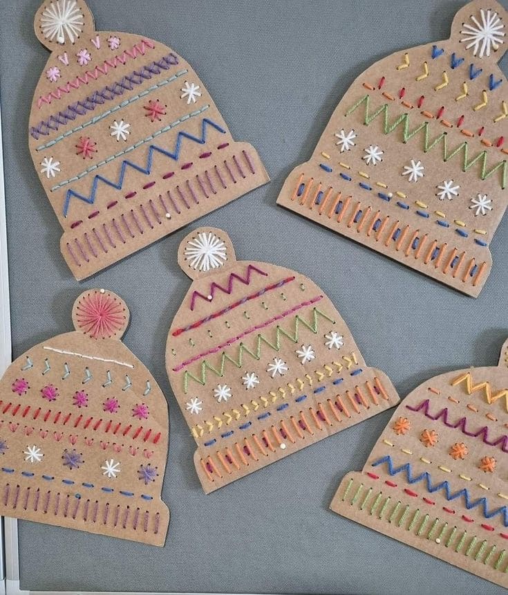 Charming Embroidered Felt Holiday Hats