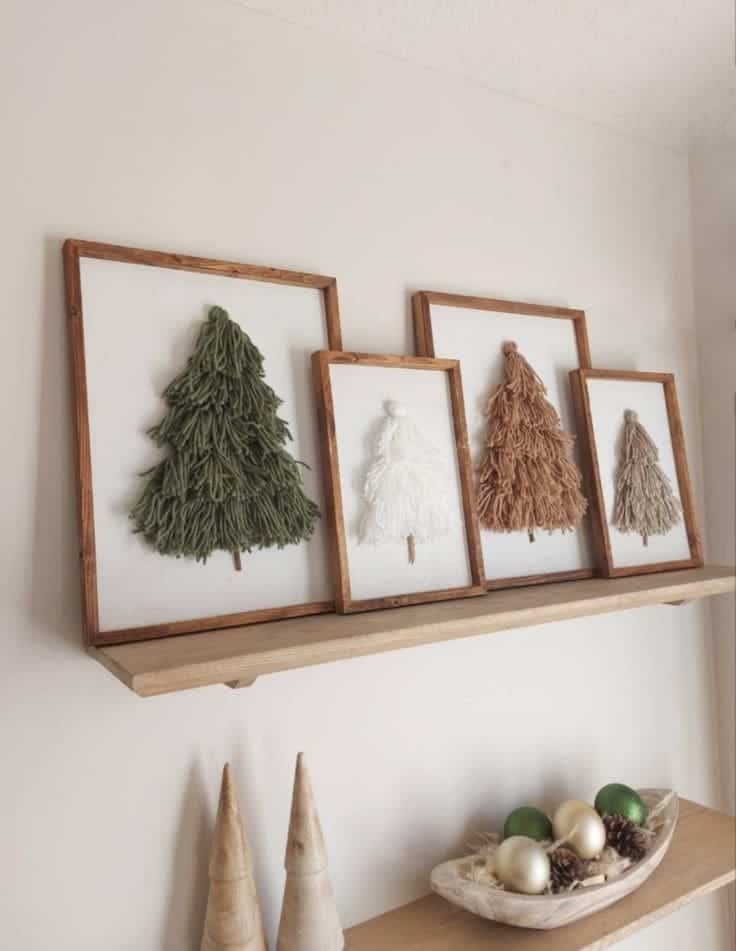 Cozy Tasseled Christmas Wall Display