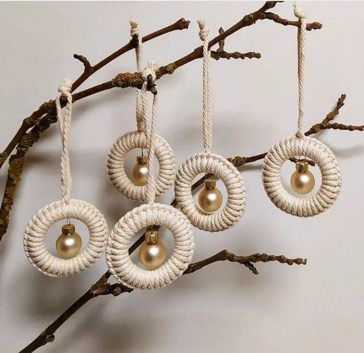 Rustic Yarn Ornaments