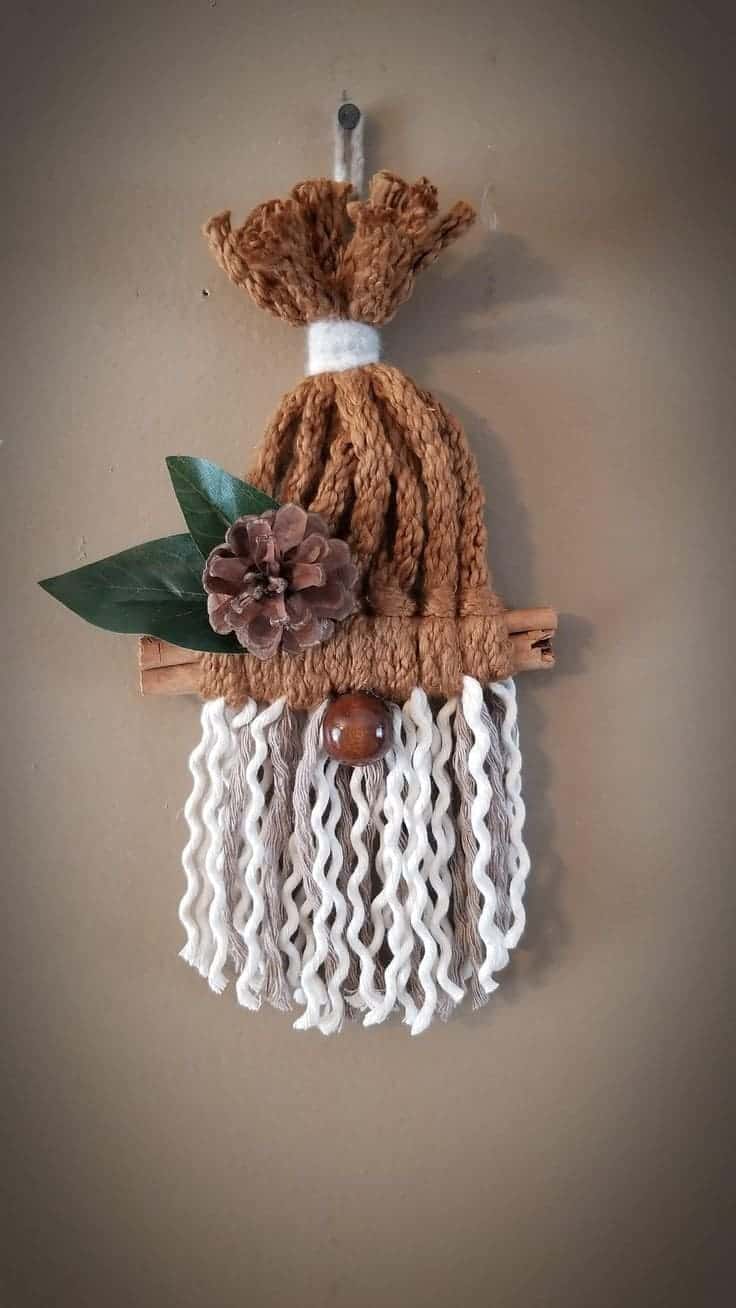 Whimsical Yarn-Wrapped Gnome