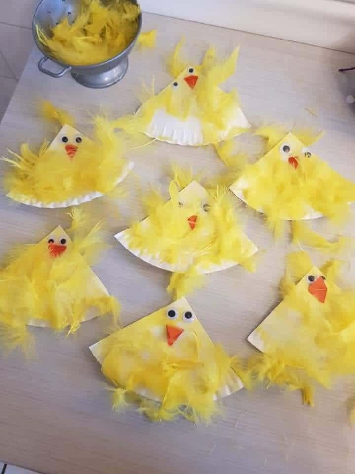 Bright and Fluffy Paper Plate Chicks