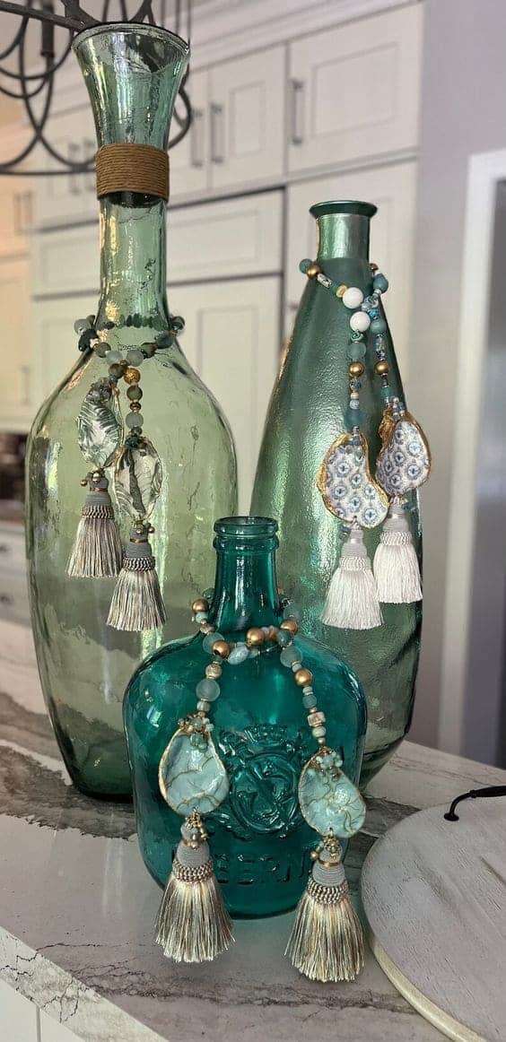 Charming Gemstone-Embellished Decorative Bottles