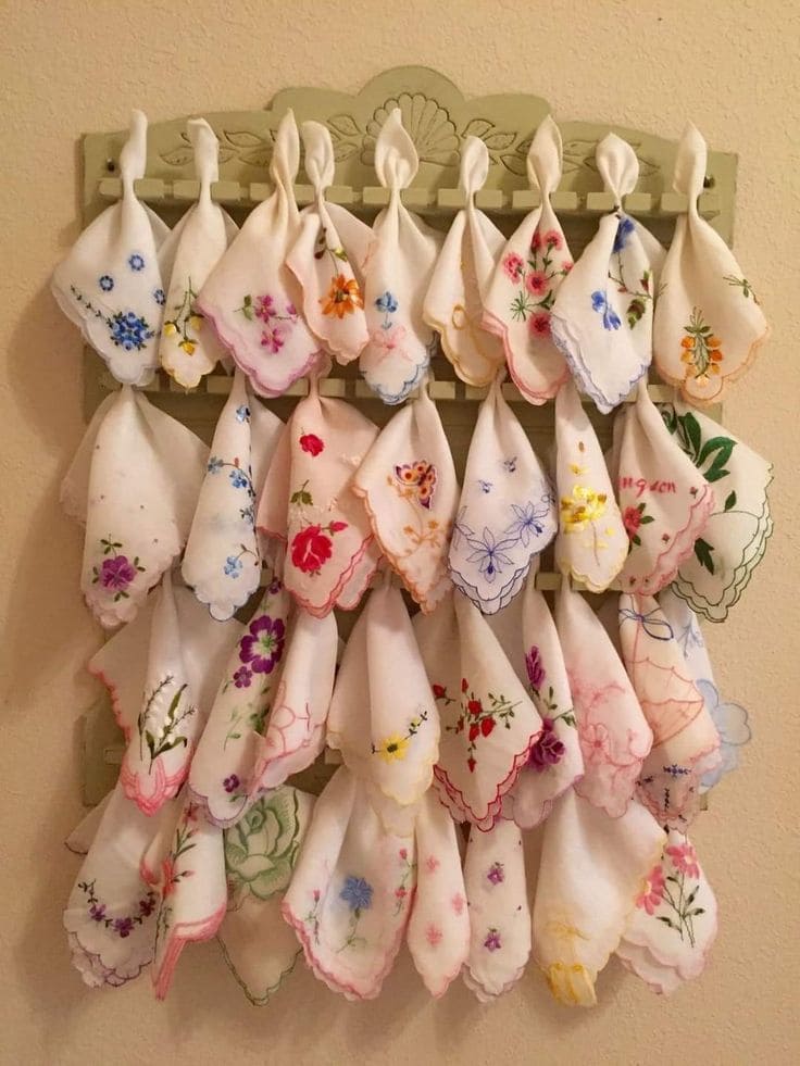 Charming Handkerchief Wall Display