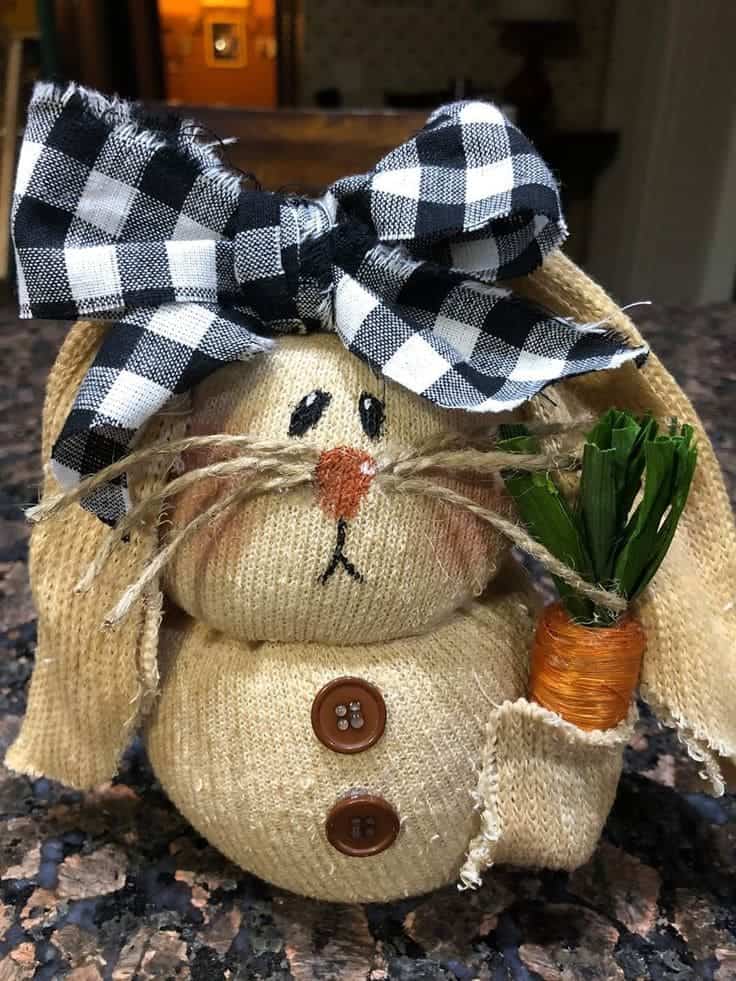 Charming Sock Bunny Centerpiece