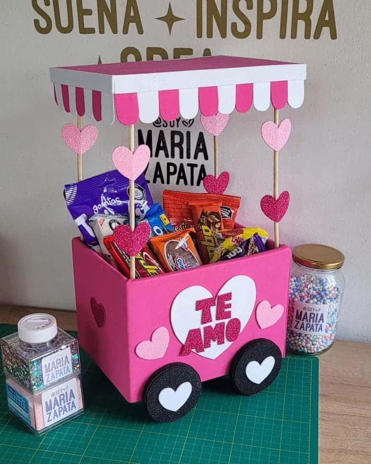 Charming Valentines Day Candy Cart