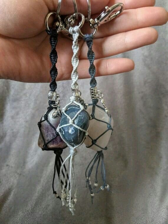 Chic Macrame Stone Keychain Designs