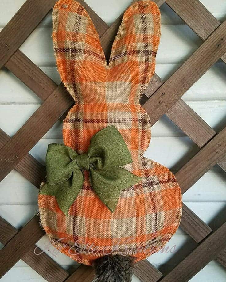 Cozy Plaid Bunny Wall Hanging with Bow