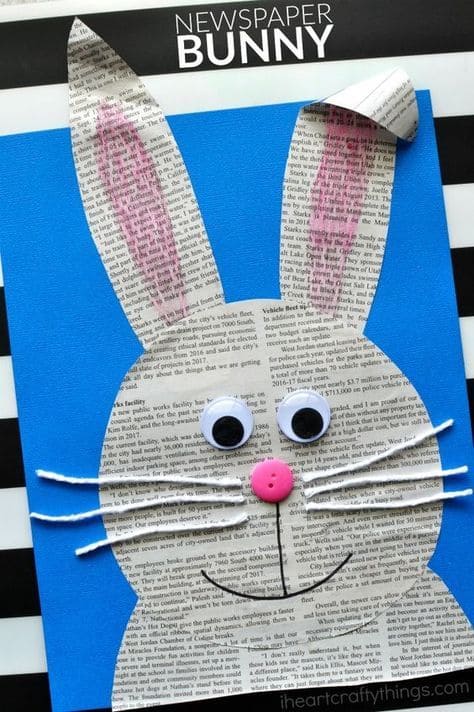 Creative Newspaper Bunny Art