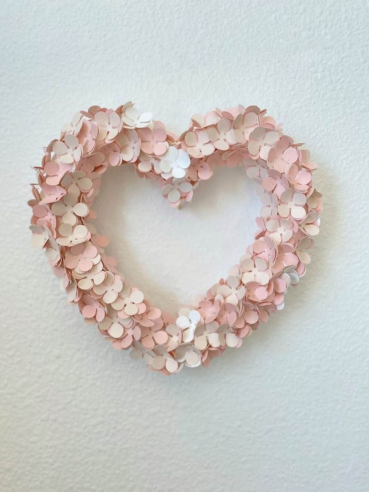 Delicate Bloom Heart Wreath for Valentines Day