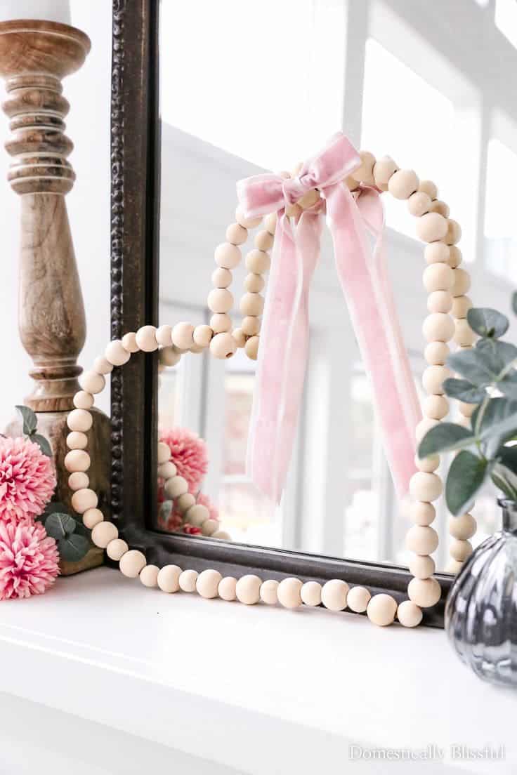 Delightful Wooden Bead Heart Wreath Design