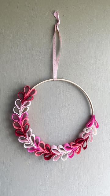 Elegant Ombre Felt Heart Wreath