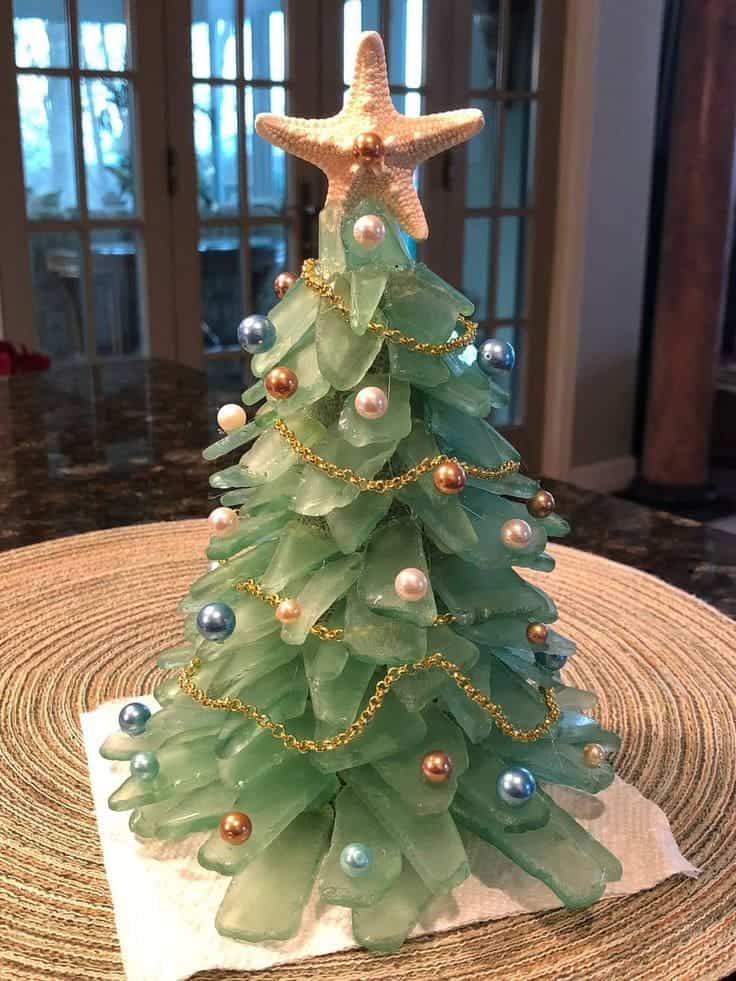 Elegant Sea Glass Christmas Tree Craft