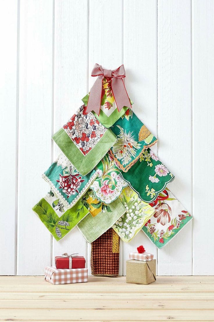 Festive Handkerchief Christmas Tree Display