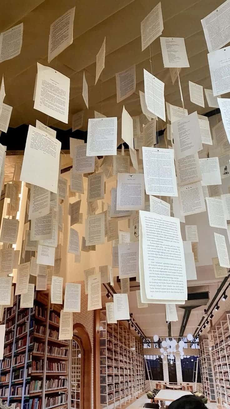 Floating Pages Installation Captivating Literary Decor