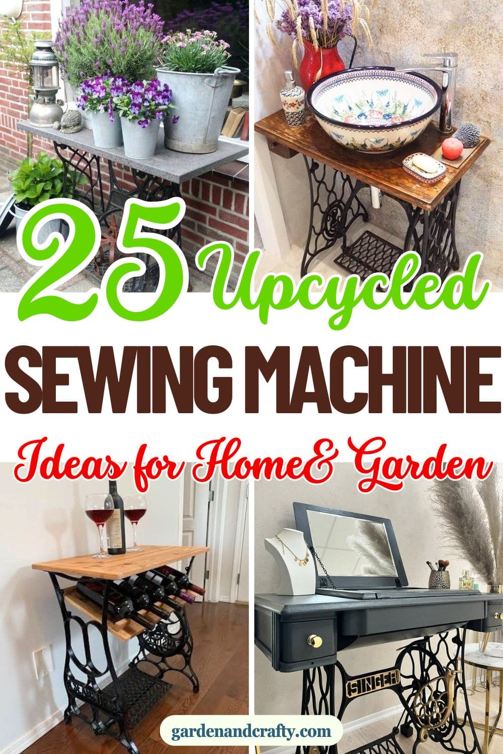 25 Impressive Upcycled Old Sewing Machine Ideas to Transform Your Home and Garden